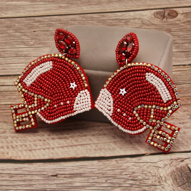 I LUV KANSAS CITY HELMET EARRINGS