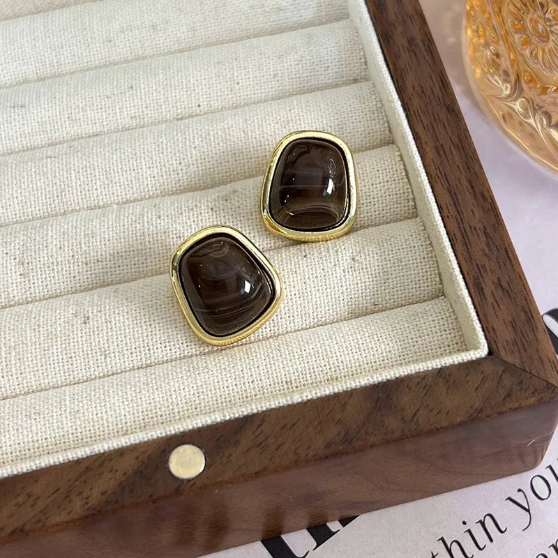 COFFEE POST EARRINGS