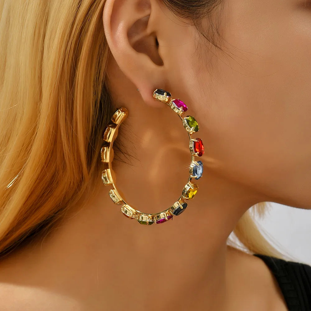 ROUND CRYSTAL HOOPS