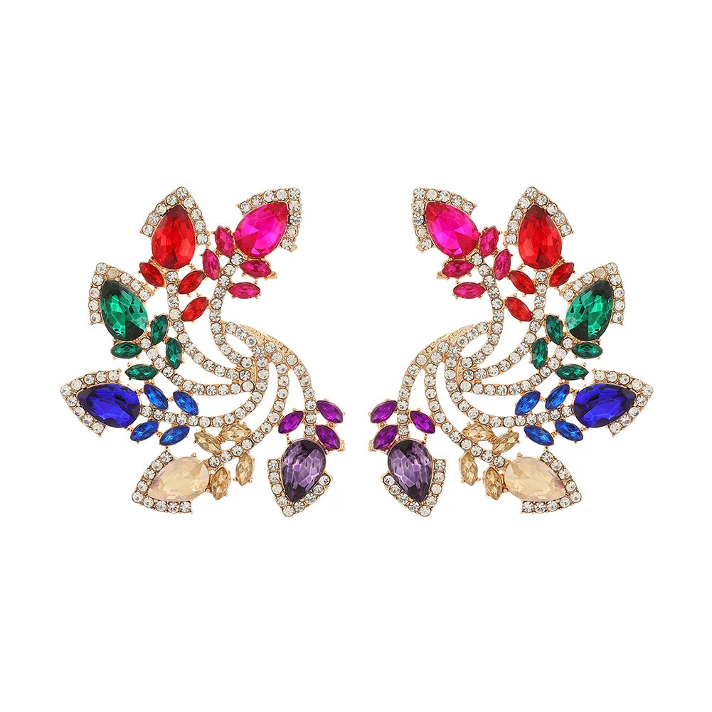 FEATHER CRYSTAL EARRINGS
