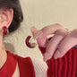 C HOOP POST EARRINGS