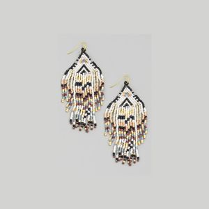 FRINGE BEADED EARRINGS