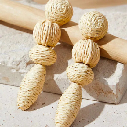 RAFFIA GEOMETRIC EARRINGS