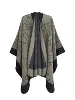 TRAVEL FLORAL SCROLL CAPE