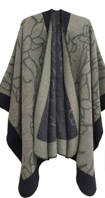 TRAVEL FLORAL SCROLL CAPE