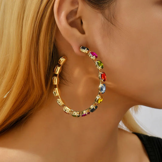 ROUND CRYSTAL HOOPS